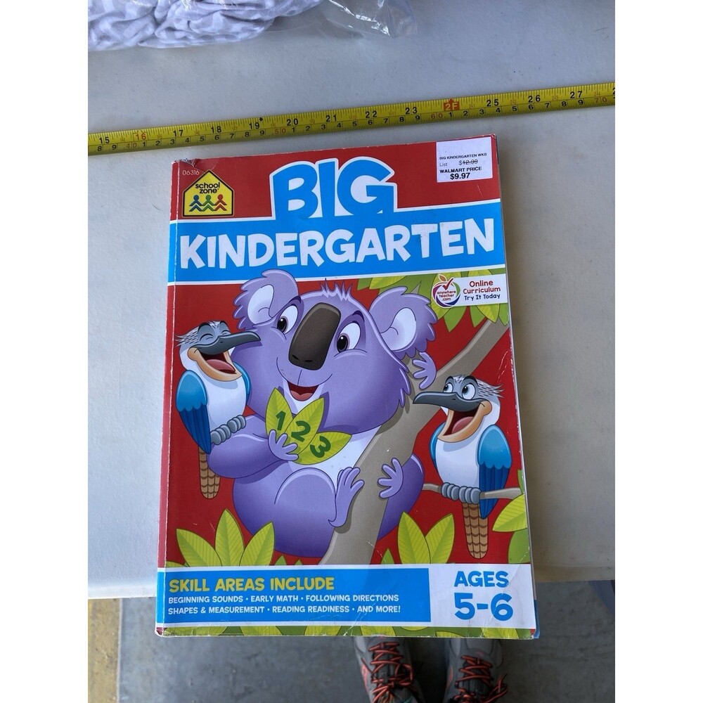 School Zone Big Kindergarten Workbook Ages 5-6 Education Learning